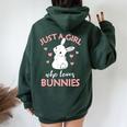 Just A Girl Who Loves Bunnies Coniglio Idea Regalo Per Le Donne Felpa con cappuccio oversize da donna con stampa posteriore Forest