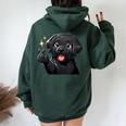 Labrador Nero Divertente Finger-Heart K-Pop Coreano Uomini Donne Felpa con cappuccio oversize da donna con stampa posteriore Forest