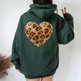 Leopard Heart Girl Cute Graphic Leopard Heart Felpa con cappuccio oversize da donna con stampa posteriore Forest