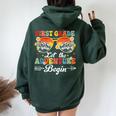 Let The 1St Grade Adventure Begin First Grade Teacher Women Oversized Hoodie Back Print Forest