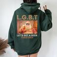 Lgbt Let's Get A Beer Together Divertente Trendy Felpa con cappuccio oversize da donna con stampa posteriore Forest