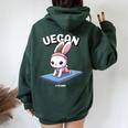 Lindo Conejito Fitnessegano Divertido Es Gimnasio Entrenamientos Women Oversized Hoodie Back Print Forest