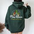 Malt Beer Happiest Drink On Earth Birra Parodia Felpa con cappuccio oversize da donna con stampa posteriore Forest