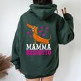 Mamma Bassotto Dog Cane Tedesco Felpa con cappuccio oversize da donna con stampa posteriore Forest