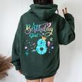 Mermaid Birthday Girl 8 Year Old Cute Mermaid 8Th Birthday Felpa con cappuccio oversize da donna con stampa posteriore Forest