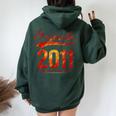 Originale 2011 Anni 13 Compleanno Ragazza Regalo Annata 2011 Felpa con cappuccio oversize da donna con stampa posteriore Forest