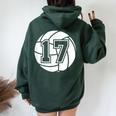 Pallavolo Giocatore 17 Pallavolo Mom Dad Jersey Numero 17 Felpa con cappuccio oversize da donna con stampa posteriore Forest