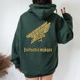 Paracadutisti Tedeschi Fallschirmjager Felpa con cappuccio oversize da donna con stampa posteriore Forest