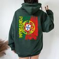Portogallo Bandiera Uomini Donne Bambini Portogallo Felpa con cappuccio oversize da donna con stampa posteriore Forest