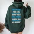 Posso Fare Quello Cheoglio Scritte Divertente Sarcastico Felpa con cappuccio oversize da donna con stampa posteriore Forest