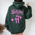 Principessa Compleanno Ragazza 11 Anno A Tema Princip Felpa con cappuccio oversize da donna con stampa posteriore Forest