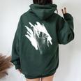 Procione Racoon Panda Peluche Racoon Felpa con cappuccio oversize da donna con stampa posteriore Forest