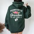 Promoted To Grandma 2025 Soon To Be Grandmother New Grandma Women Oversized Hoodie Back Print Forest