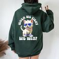 Quand Nous Nous Battons Nous Gagnons Kamala Harris Cat Lady Boho Women Sweat à capuche oversize pour femme avec imprimé dans le dos Forest