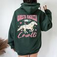 Questa Ragazza Ama I Cavalli Felpa con cappuccio oversize da donna con stampa posteriore Forest