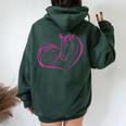 Ragazza Con Un Cavallo Un Cuore Per I Cavalli Felpa con cappuccio oversize da donna con stampa posteriore Forest