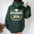 Ragazzo Diplomato Maturando Esame Di Maturità 2024 Diploma Felpa con cappuccio oversize da donna con stampa posteriore Forest
