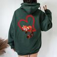 Red Pandaalentine Uomini Donne Bambini Rosso Panda Amante Felpa con cappuccio oversize da donna con stampa posteriore Forest