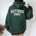 Retired Est 2024 Retirement Grandpa Grandma Women Oversized Hoodie Back Print Forest