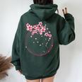 Sakura Impression D'art Japonais Fleurs De Cerisier Sweat à capuche oversize pour femme avec imprimé dans le dos Forest