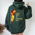 I Saw That I'm Telling Dad Religious Christian Jesus Women Oversized Hoodie Back Print Forest