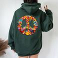 Segno Di Amore E Pace Flowerpower Hippie Anni '60 Donne Uomini Felpa con cappuccio oversize da donna con stampa posteriore Forest