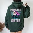 Shark Monster Truck Sister Monster Truck Are My Jam Truck Women Oversized Hoodie Back Print Forest