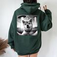 Shiba Inu Dog Dad Mom Graphic Selfie Ufos Weird Aliens Women Oversized Hoodie Back Print Forest