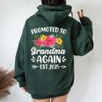Soon To Be Grandma Promoted To Grandma Again Est 2025 Women Oversized Hoodie Back Print Forest