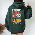 Special Education Teacher Life Educator Teaching Sped Women Oversized Hoodie Back Print Forest
