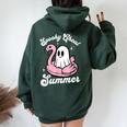 Spooky Ghoul Summer Cute Ghost Flamingo Summer Vibes Beach Women Oversized Hoodie Back Print Forest