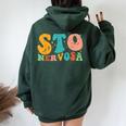 Sto Nervosa Divertente Ragazza Scritta Donna Felpa con cappuccio oversize da donna con stampa posteriore Forest