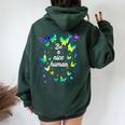 Tie Dye Be A Nice Human Inspirational Quote Be A Nice Human Sweat à capuche oversize pour femme avec imprimé dans le dos Forest