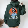 Trick Or Treatment Halloween Nurse Skeleton Ghost Women Oversized Hoodie Back Print Forest