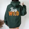 Two Wild 2Nd Birthday Family Zoo Animal Theme Baby Boy Girl Women Oversized Hoodie Back Print Forest