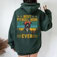 Vintage Retro Best Pit Bull Mom Ever Dog Lover Día De La Madre Women Oversized Hoodie Back Print Forest