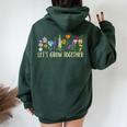 Wildflower Best Teacher Outfits Let's Grow Together Women Oversized Hoodie Back Print Forest