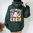 3Rd Grade Boo Crew Third Grade Halloween Costume Teacher Women Oversized Hoodie Back Print Navy Blue