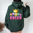 Bingo Queen Bingo Player Bingo Lover Bingo Women Oversized Hoodie Back Print Navy Blue