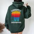 Currently Unsupervised Sayings Sarcasm Sarcastic Women Oversized Hoodie Back Print Navy Blue