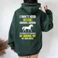 Equestrian I Don't Need A Knight Shining Armor Riding Horse Women Oversized Hoodie Back Print Navy Blue