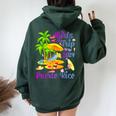 Girls Trip 2024 Beach Vacation Puerto Rico Beach Women Oversized Hoodie Back Print Navy Blue