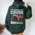 I'm Ready To Crush 2Nd Grade First Day Of Second Grade Boys Women Oversized Hoodie Back Print Navy Blue