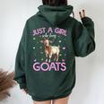 Just A Girl Who Loves Goats For Girls Women Oversized Hoodie Back Print Navy Blue