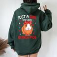 Just A Girl Who Loves Guinea Pigs For Girls Women Oversized Hoodie Back Print Navy Blue