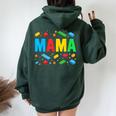 Mama Master Builder Building Bricks Blocks Women Oversized Hoodie Back Print Navy Blue