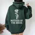 Mother Of The Bride Skeleton Gothic Bachelorette Wedding Women Oversized Hoodie Back Print Navy Blue