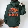 Orange Football Cheer Dad For Vintage Cheerleader Women Oversized Hoodie Back Print Navy Blue