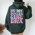 Retro Soccer Girls Ns In My Soccer Girl Era Women Oversized Hoodie Back Print Navy Blue