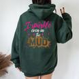 I Sparkle Even In Mud Team Girls Mud Run Princess Atv Women Oversized Hoodie Back Print Navy Blue